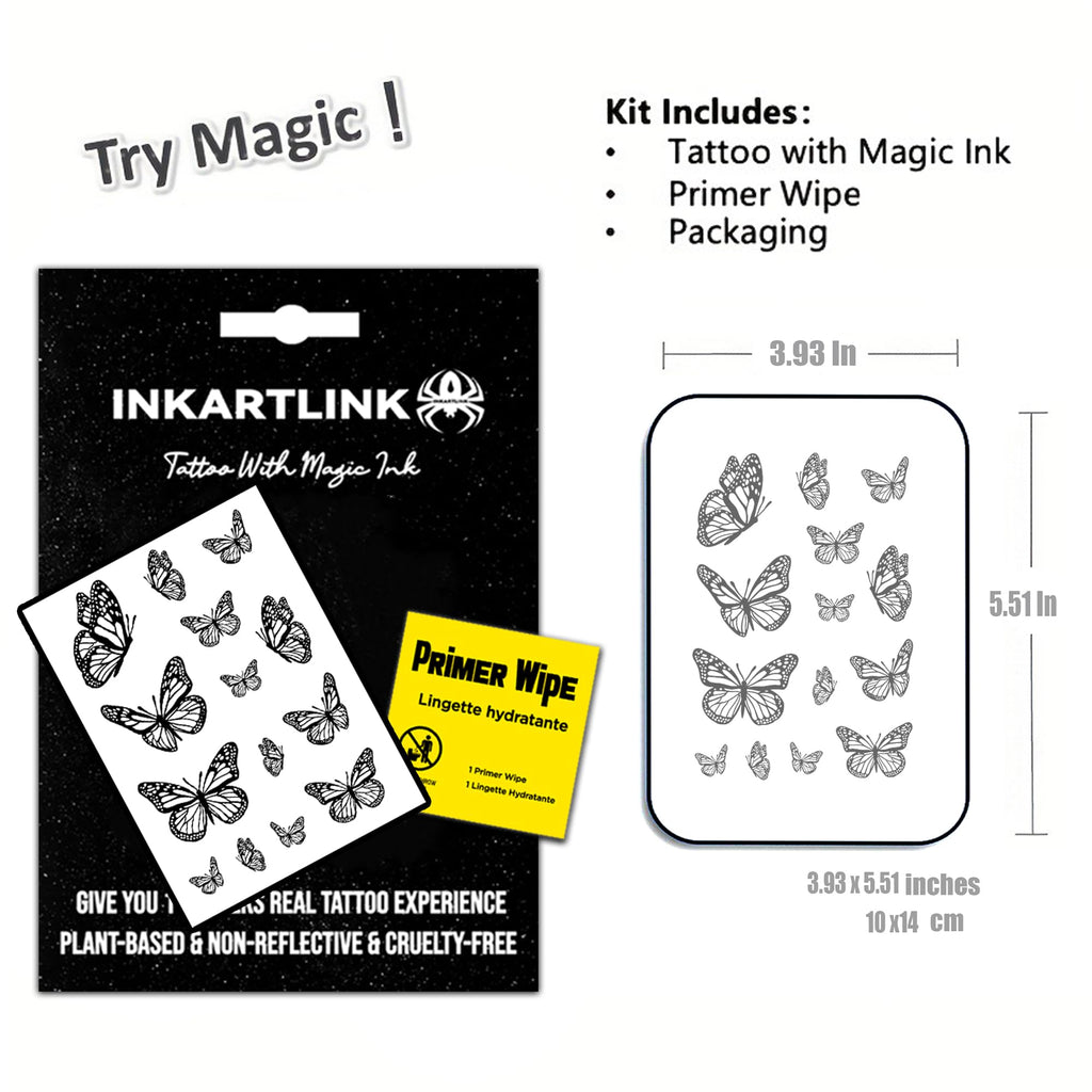 INKARTLINK Semi-Permanent Butterfly Tattoo — Realistic & Waterproof