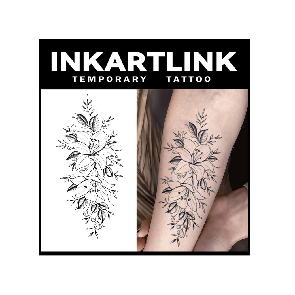 INKARTLINK Tattoo Tech - Large 2 Sheets Semi-Permanent Tattoos, Realistic, Waterproof, No Adhesive