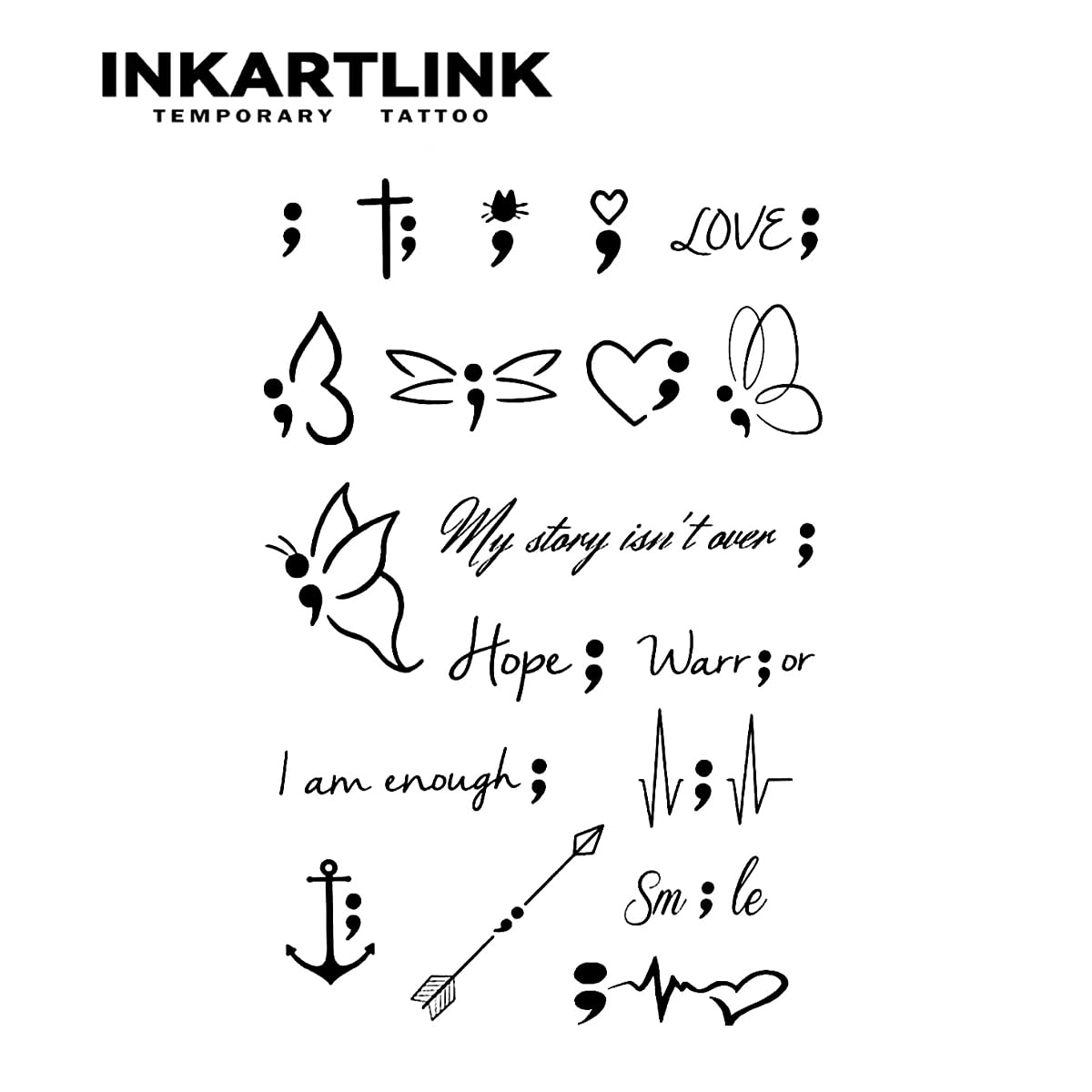 INKARTLINK Tattoo Tech – Realistic Semi-Permanent Tattoos (2 Sheets) – 1-2 Weeks, Waterproof