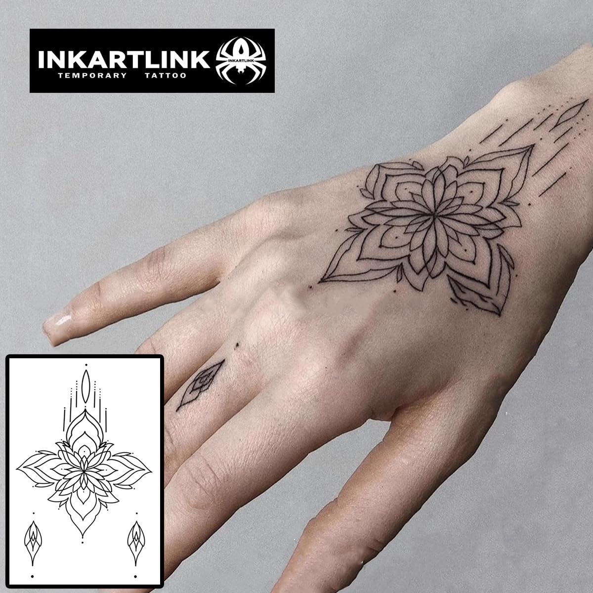 INKARTLINK Temporary Tattoos - 2 Sheets, Realistic & Waterproof, Lasts 1-2 Weeks