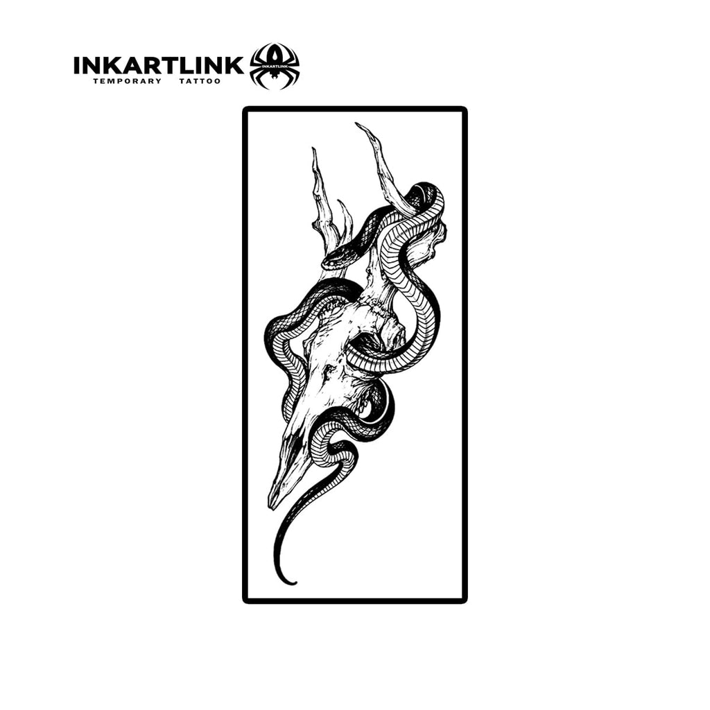 INKARTLINK Snake 4 Semi-Permanent Tattoos | Realistic, Waterproof Temporary Snake Design