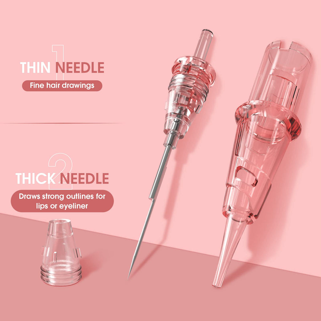 INKin Ultra-Fine PMU Needles – 5RL 0.18mm, Soft Round-Tip Cartridges for Brows, Lips & Eyeliner