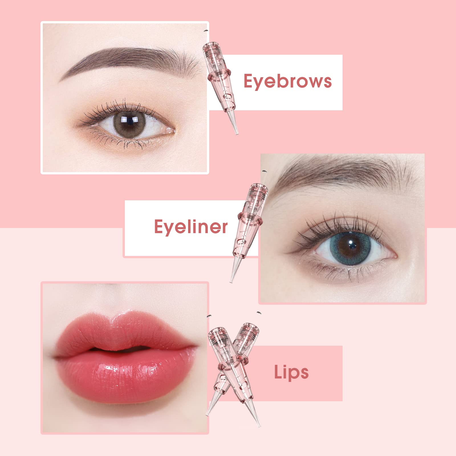 INKin Ultra-Fine PMU Needles – 5RL 0.18mm, Soft Round-Tip Cartridges for Brows, Lips & Eyeliner
