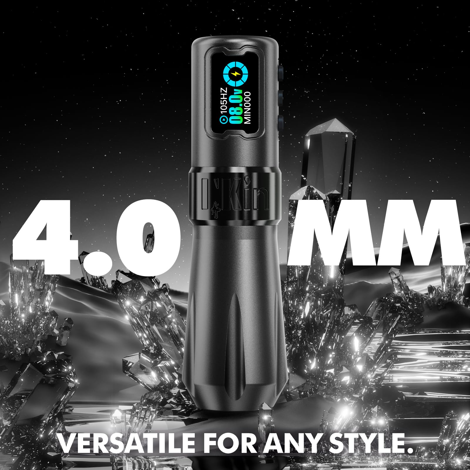 INKin Rampage Wireless Tattoo Machine — 4.0mm Stroke, 39mm Grip, 10,000 RPM Brushless Motor
