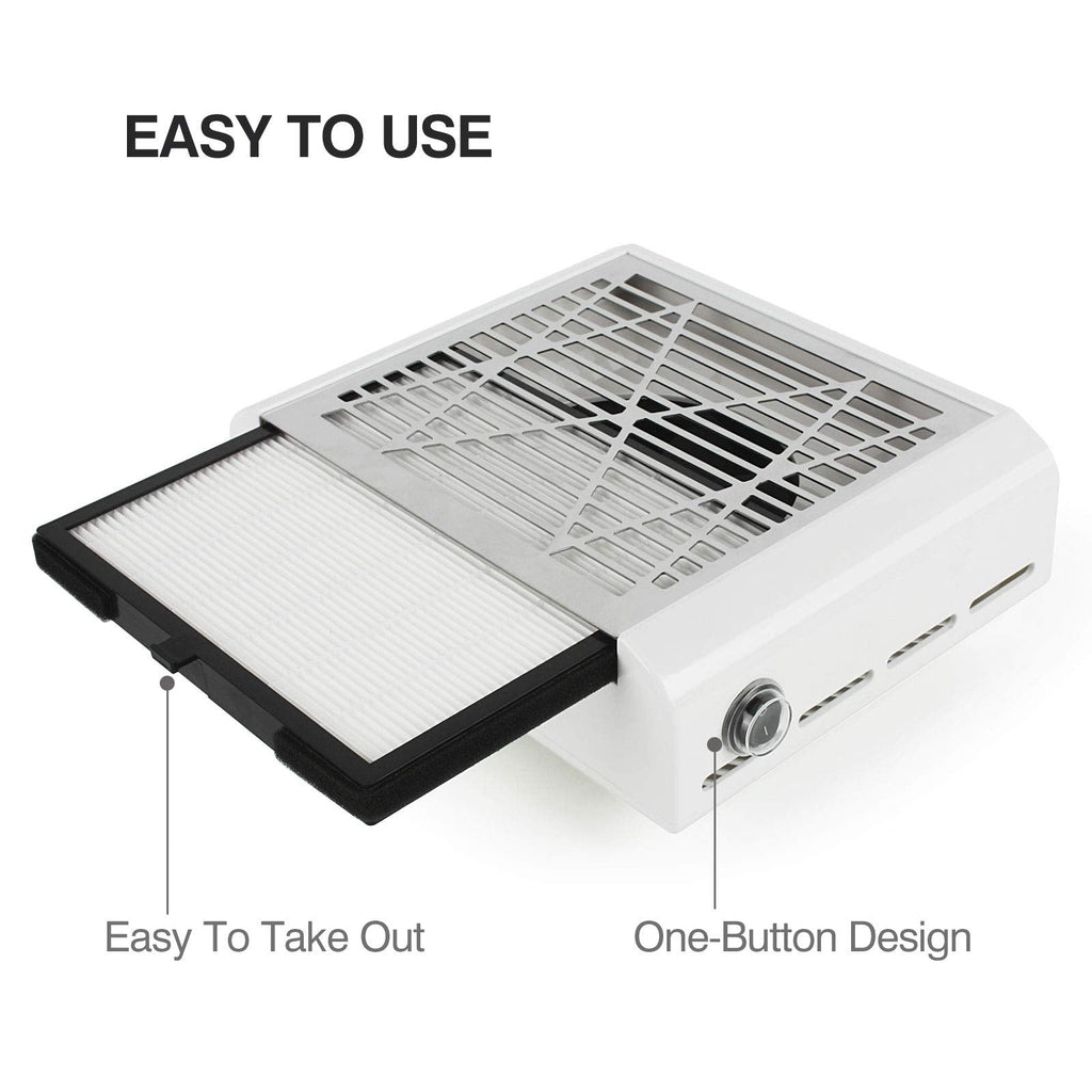 INMAKER Nail Dust Collector 60W – 2 Reusable Filters, Vacuum for Acrylic Nails & Gel Extensions