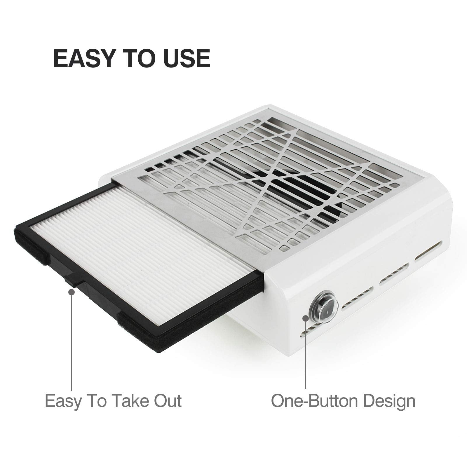 INMAKER Nail Dust Collector 60W – 2 Reusable Filters, Vacuum for Acrylic Nails & Gel Extensions