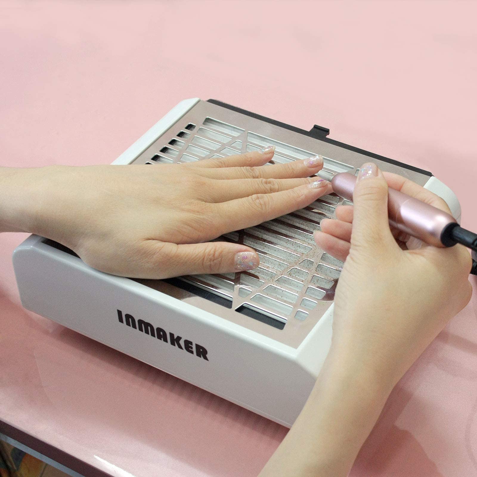 INMAKER Nail Dust Collector 60W – 2 Reusable Filters, Vacuum for Acrylic Nails & Gel Extensions