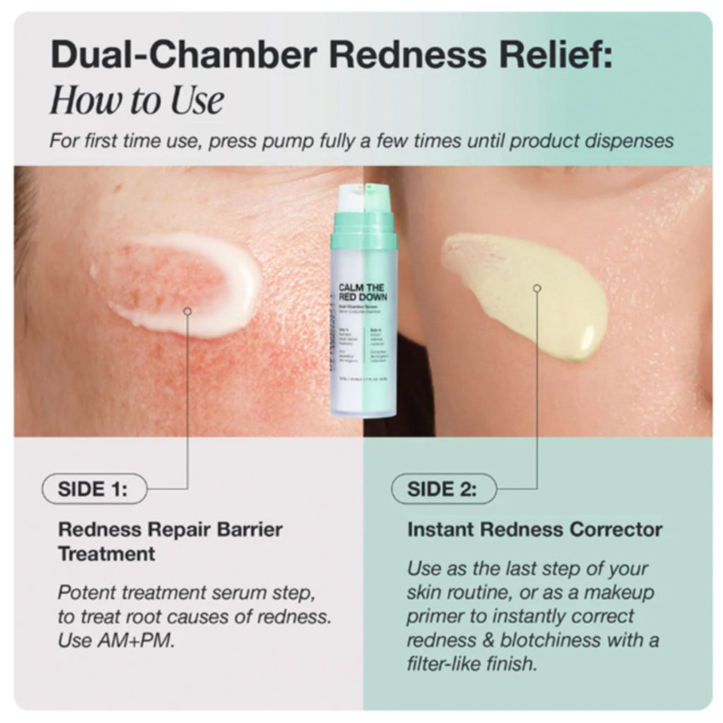Innbeauty Project Calm the Red Down Dual Chamber Serum – Redness Relief & Barrier Support | 1.7 oz