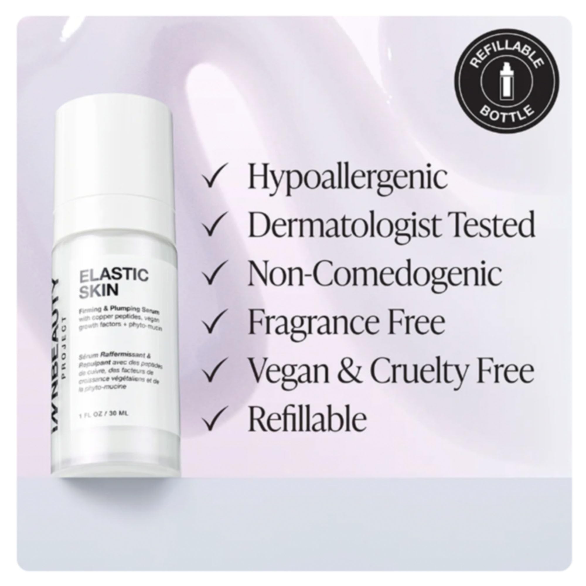 Innbeauty Project Elastic Skin Firming & Plumping Growth Factor Serum with Copper Peptides – 1 oz