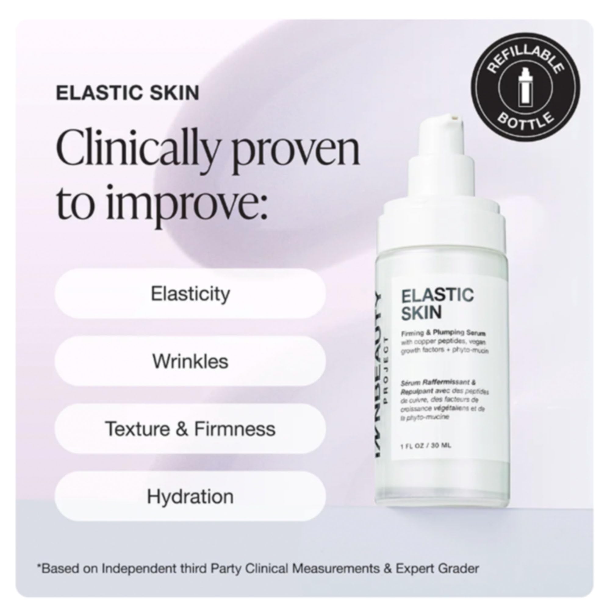 Innbeauty Project Elastic Skin Firming & Plumping Growth Factor Serum with Copper Peptides – 1 oz