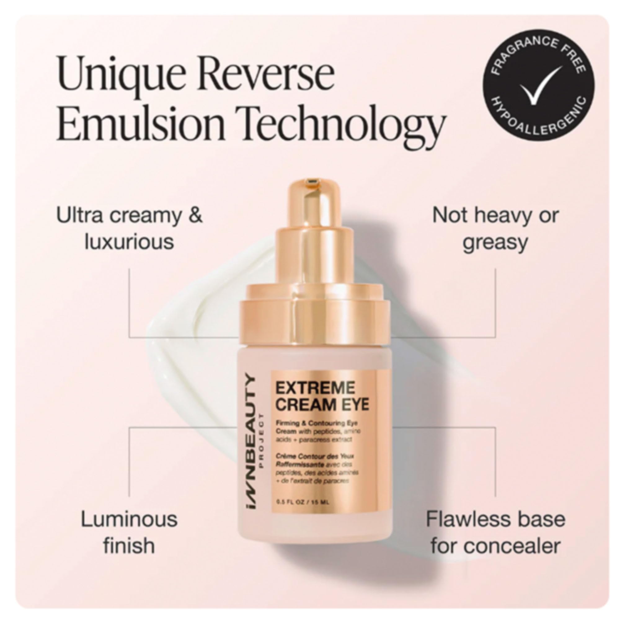 Innbeauty Project Extreme Cream Eye Firming and Contouring—Refillable 0.5 oz with Peptides and Botanicals