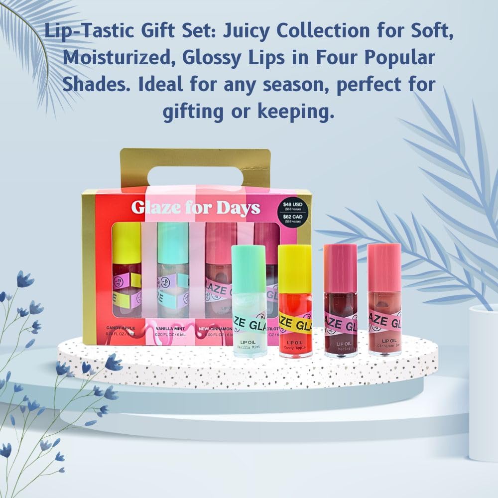 iNNBEAUTY PROJECT Glaze For Days 4-Piece Lip Oil Set