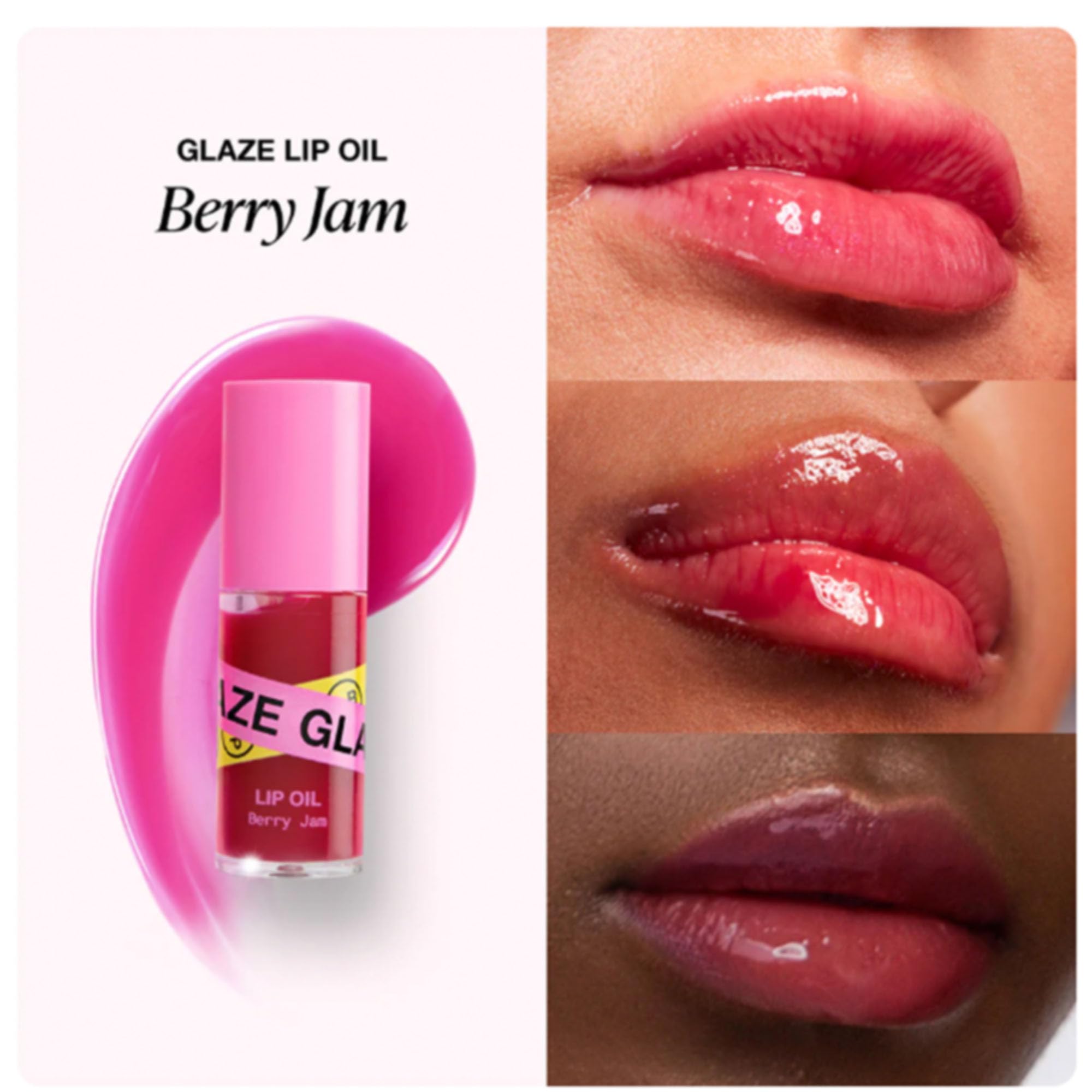 Innbeauty Project Glaze Lip Oil Berry Jam – Hydrating Vegan Lip Oil Gloss Hybrid, 0.2 OZ