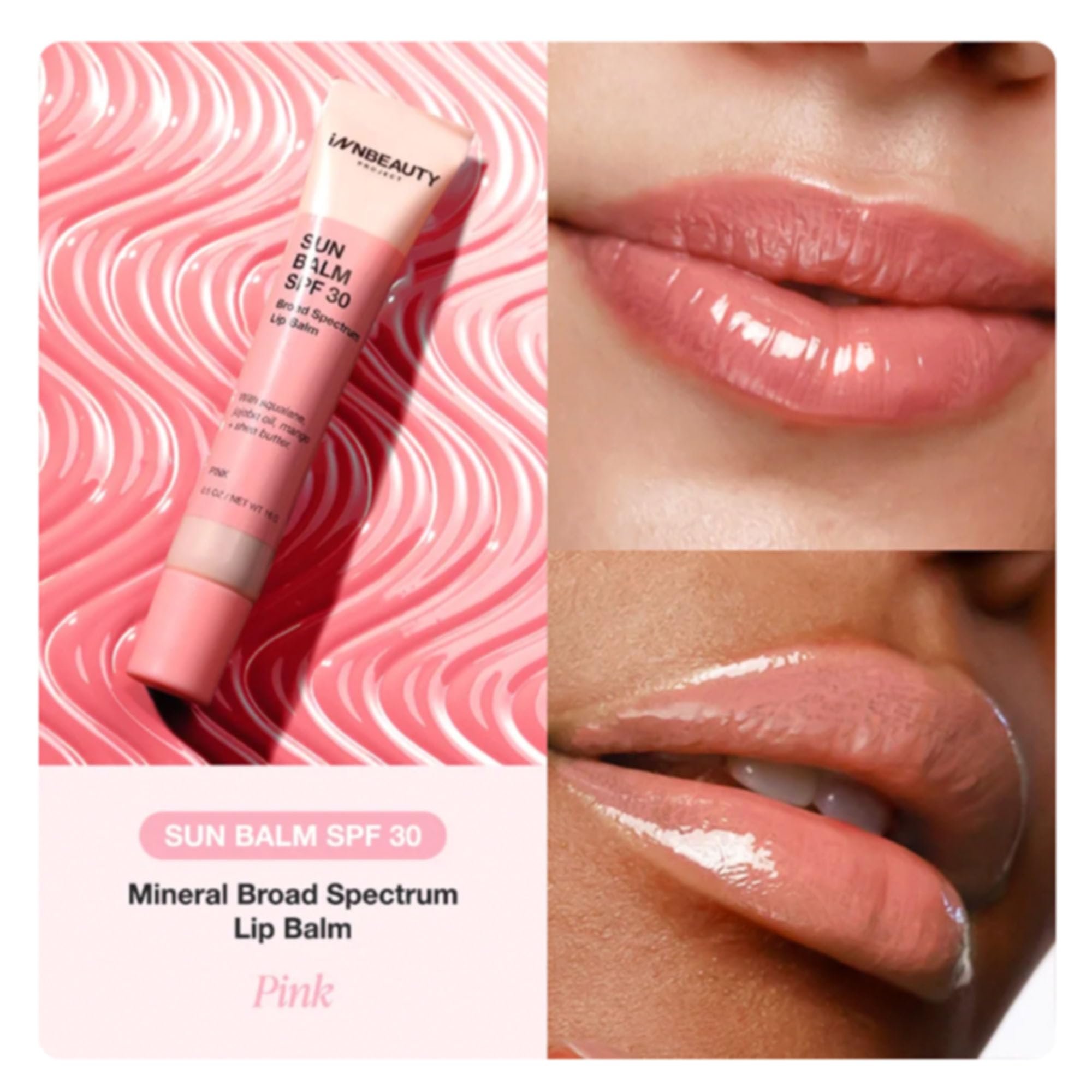 INNBEAUTY Project Sun Balm SPF 30 Lip Tint – Pink Shade, 0.6 oz
