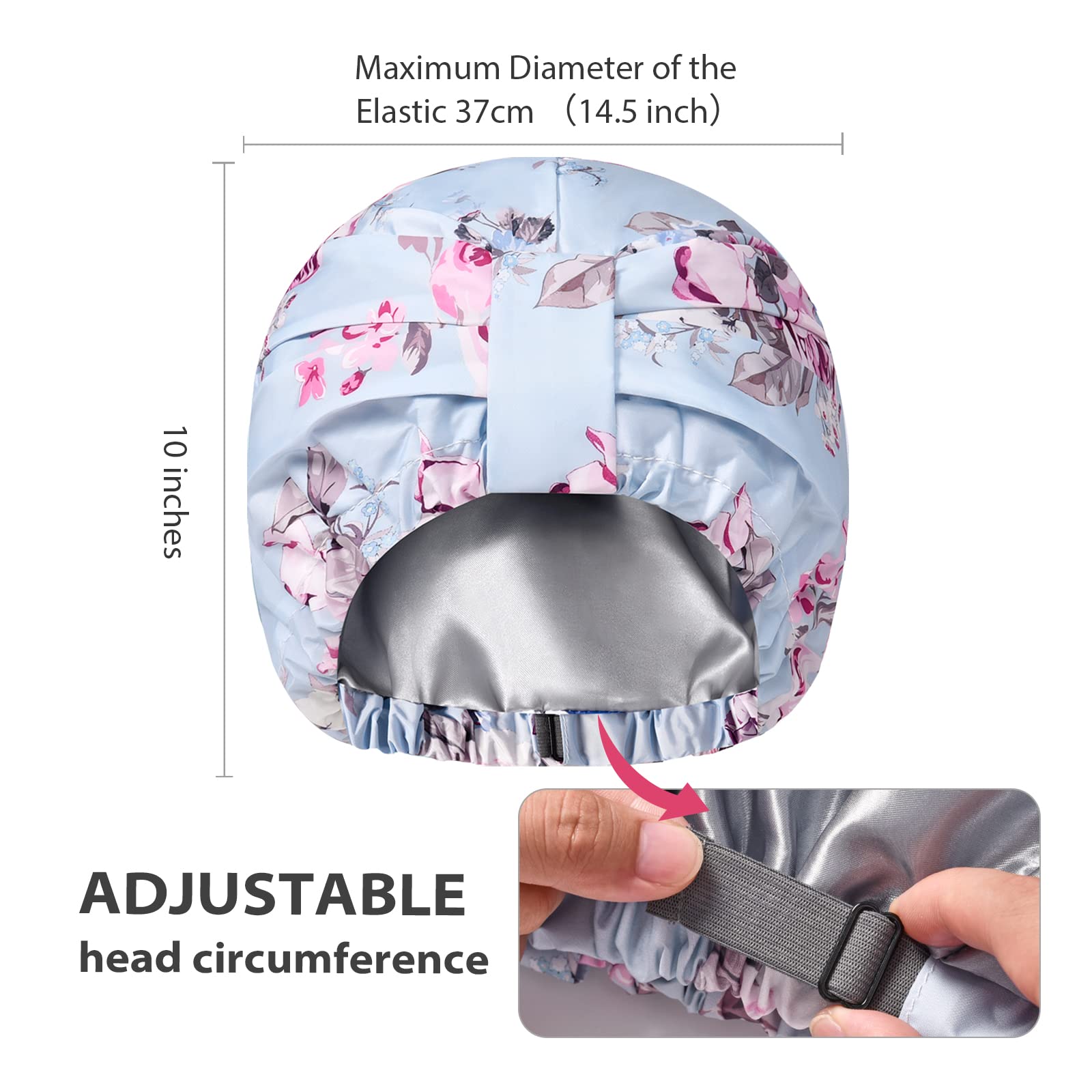 INNELO Luxury Shower Cap for Women – Reusable Waterproof with Satin Lining