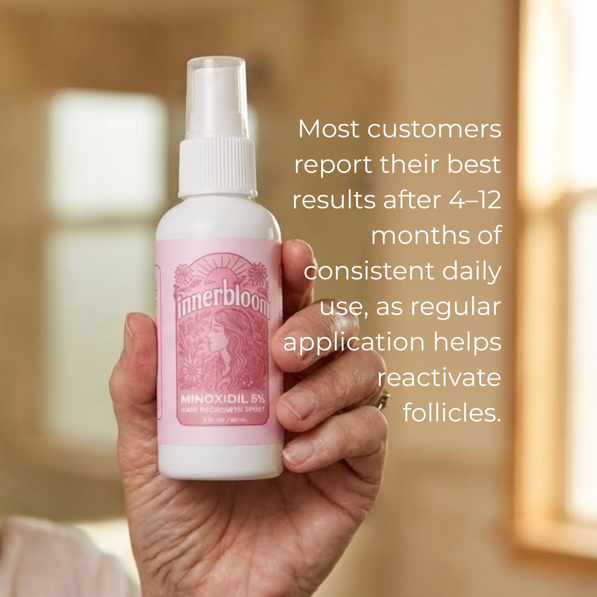 Innerbloom 5% Minoxidil for Women – Hair Regrowth Spray (1 Pack)