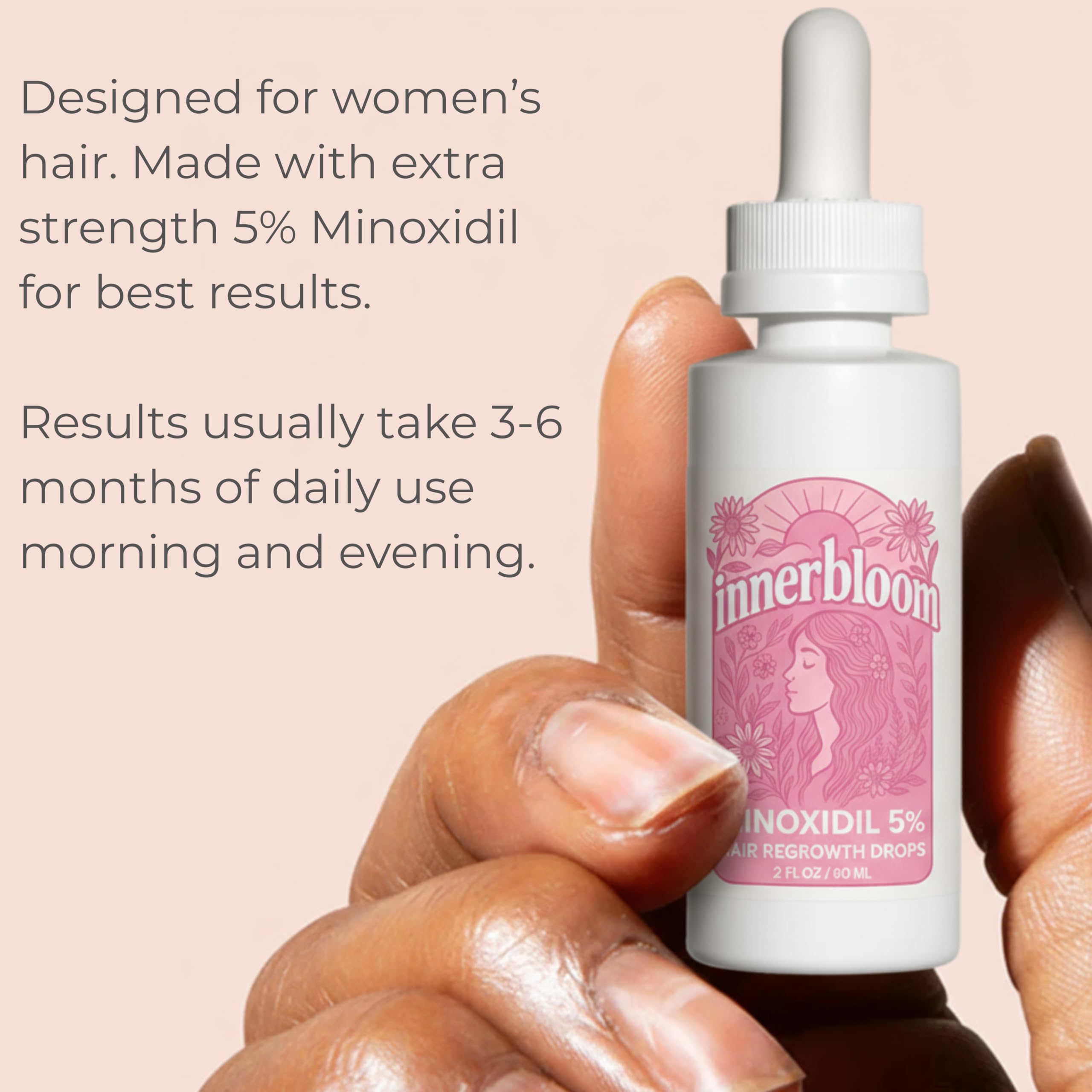 Innerbloom Made in USA 5% Minoxidil for Women – Hair Growth Drops (1 Pack)