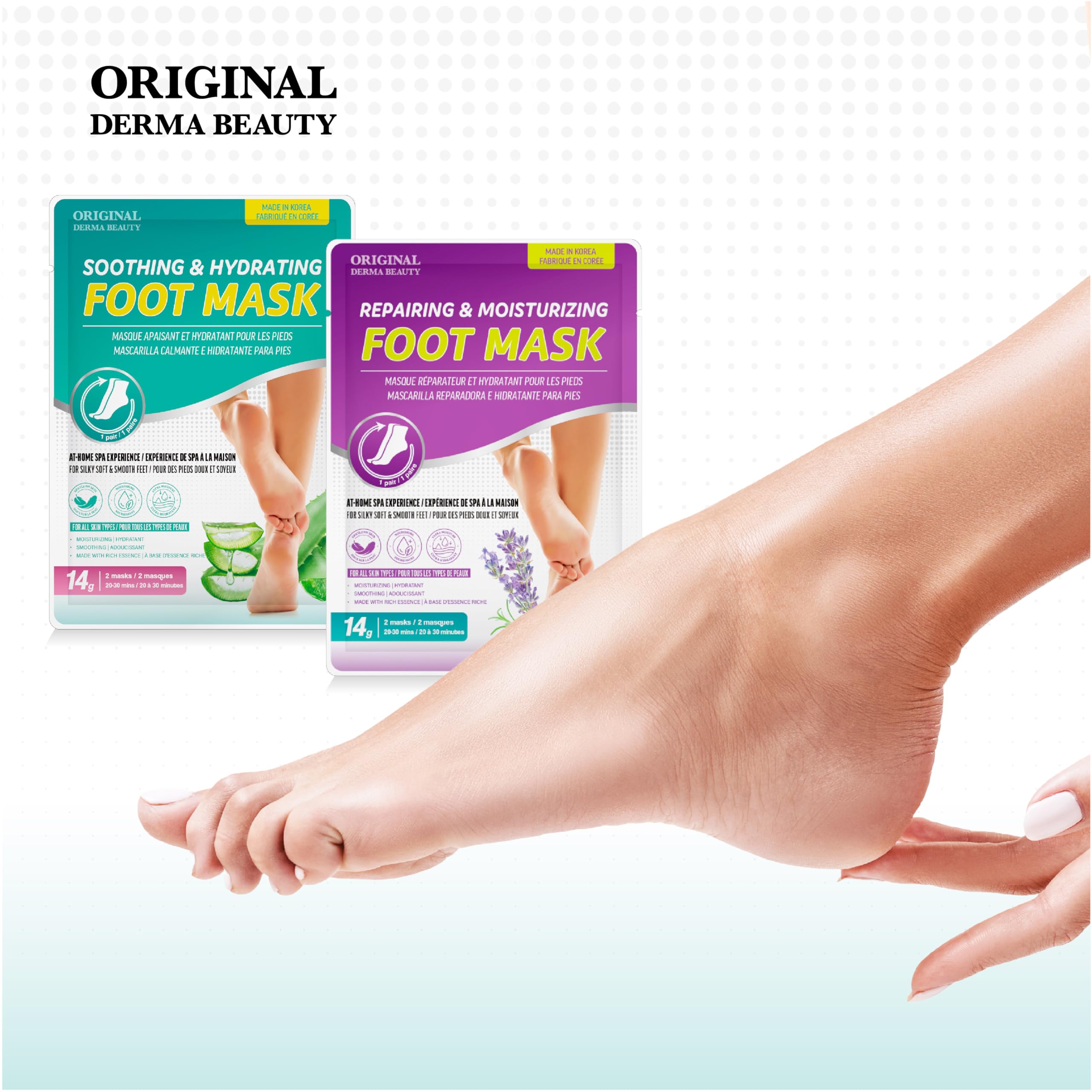 Innerest Original Derma Beauty Foot Mask Lavender – 24 Pairs Moisturizing Foot Care