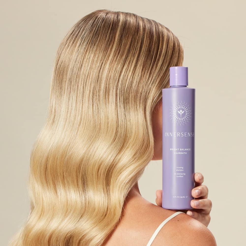INNERSENSE Organic Beauty Bright + Balanced Purple Toning Shampoo & Conditioner Duo – Non-Toxic, Cruelty-Free, Vegan Haircare