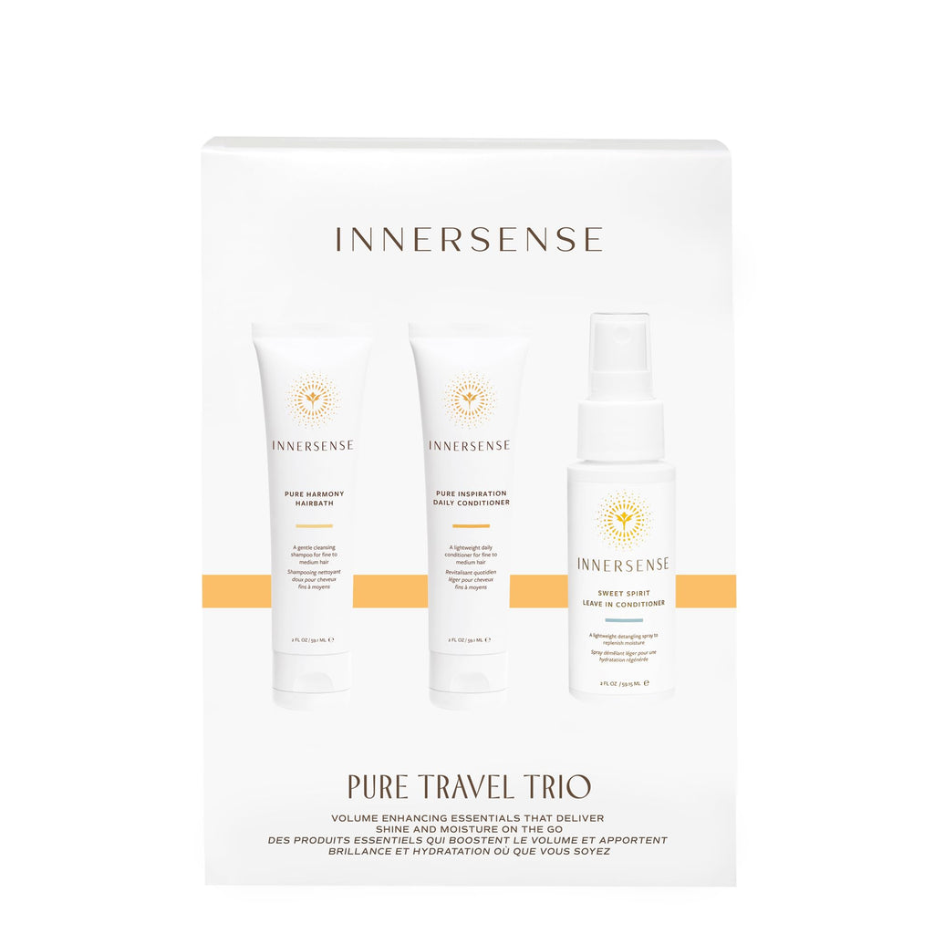 INNERSENSE Organic Beauty – Pure Harmony Travel Hair Trio | Clean, Non-Toxic Haircare