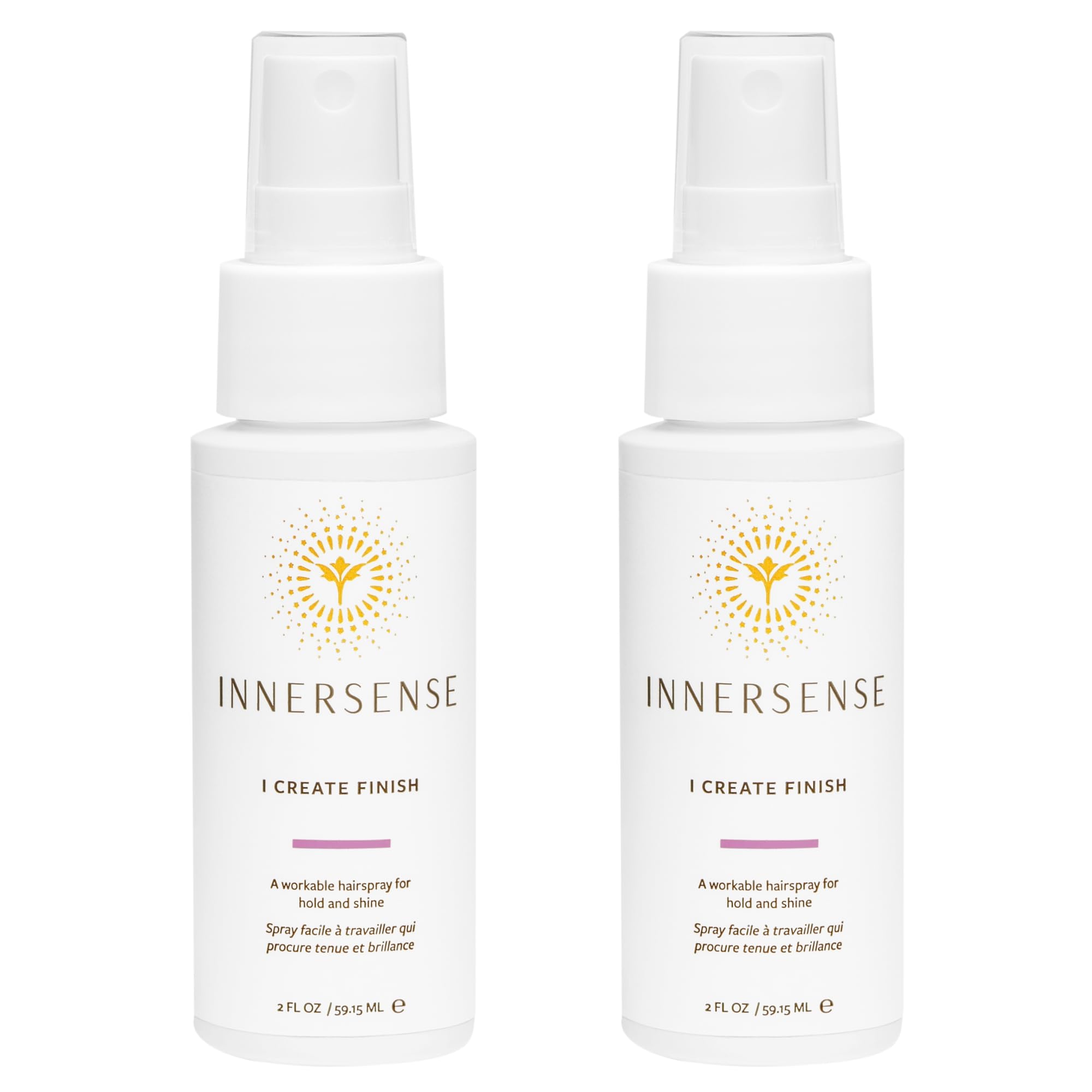 INNERSENSE I Create Finish Finishing Spray – Medium Hold, Shine, Clean Haircare (2x2 fl oz)