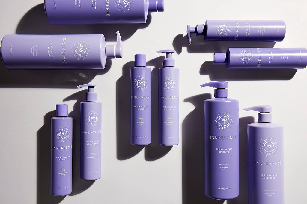 INNERSENSE Organic Beauty Bright + Balanced Purple Toning Shampoo & Conditioner Duo – Non-Toxic, Cruelty-Free, Vegan Haircare
