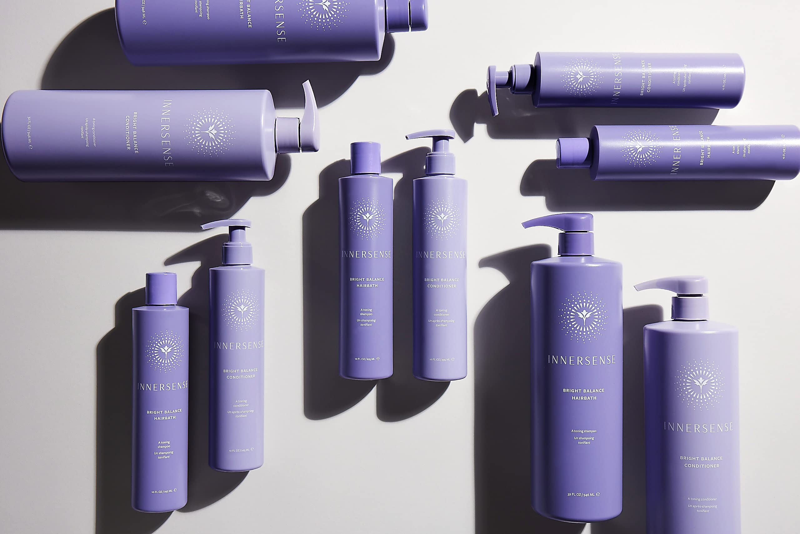 INNERSENSE Organic Beauty Bright + Balanced Purple Toning Shampoo & Conditioner Duo – Non-Toxic, Cruelty-Free, Vegan Haircare