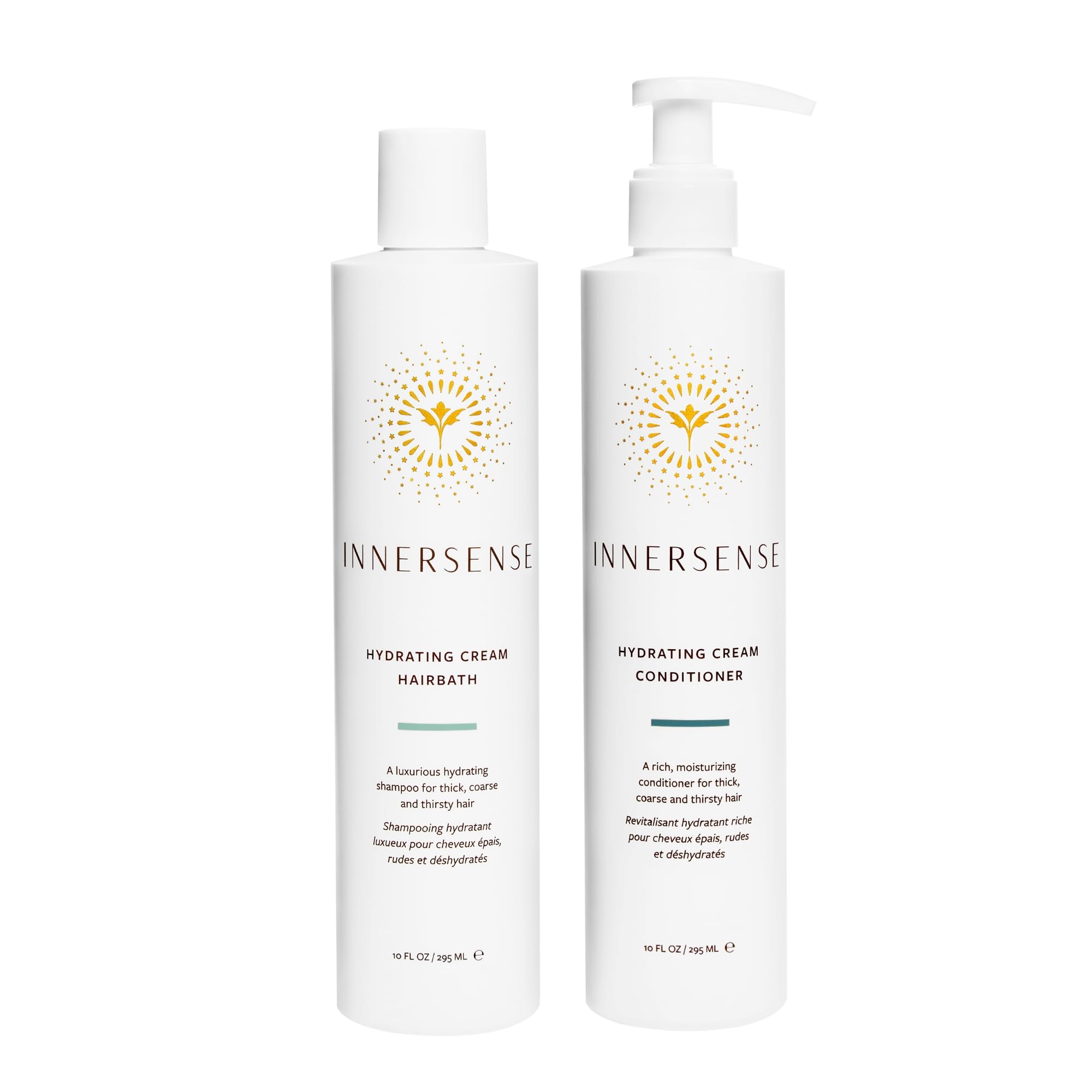 INNERSENSE Organic Hydrating Hairbath Shampoo + Cream Conditioner Duo – Clean, Non-Toxic, Cruelty-Free Haircare