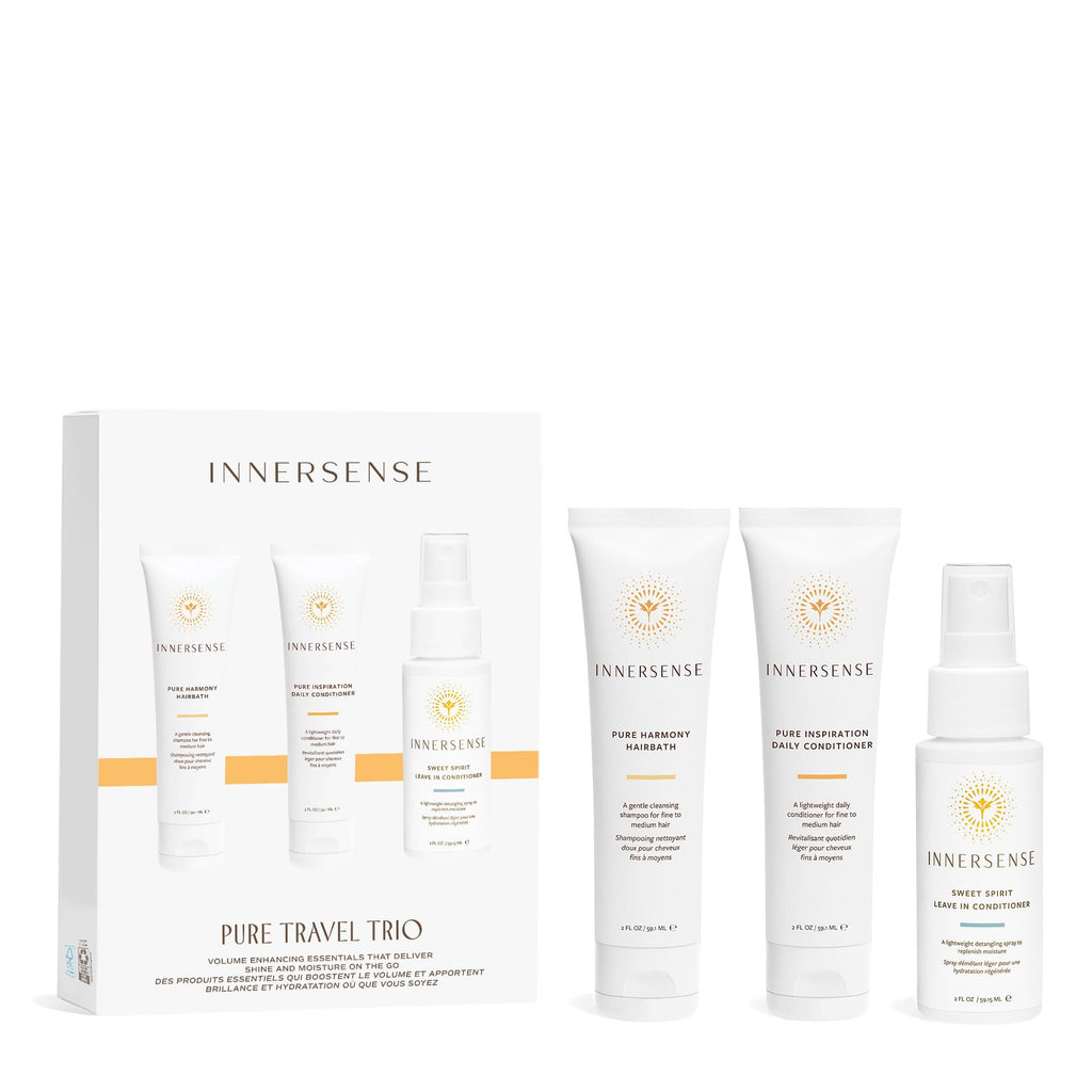 INNERSENSE Organic Beauty – Pure Harmony Travel Hair Trio | Clean, Non-Toxic Haircare