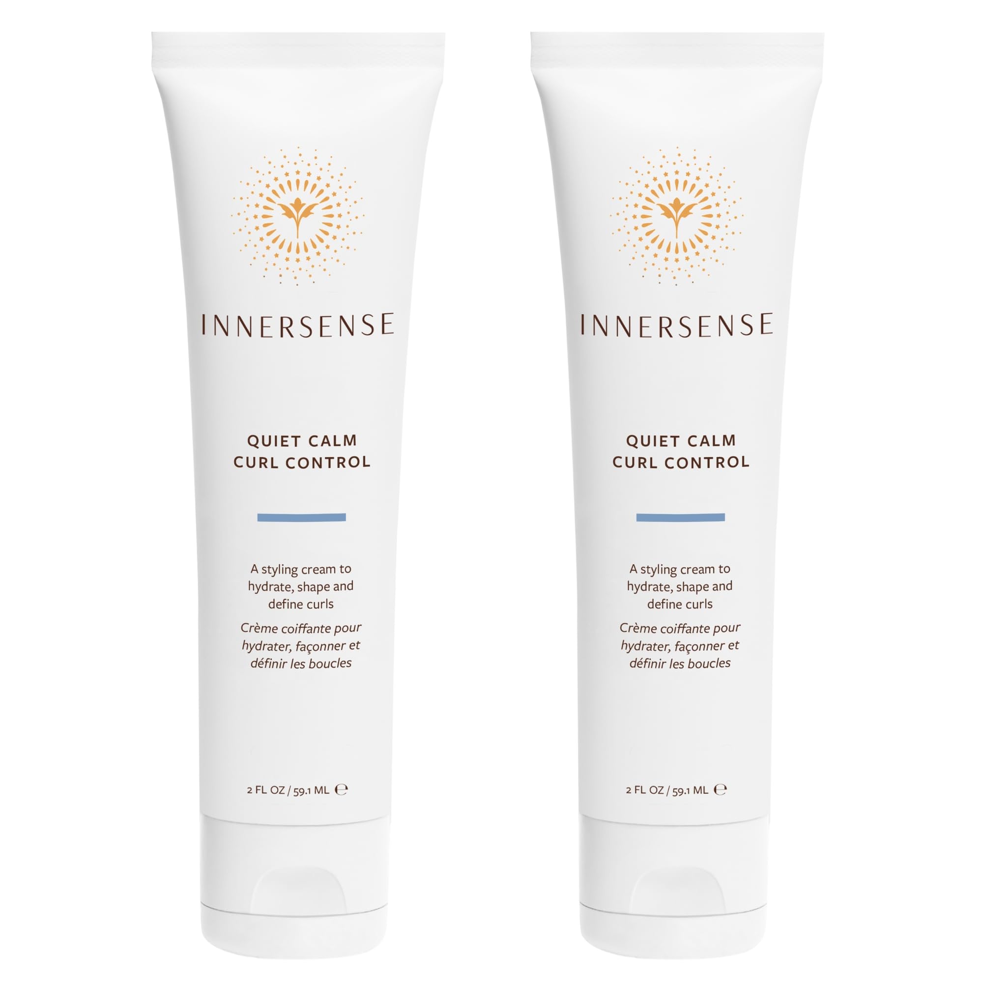 INNERSENSE Organic Beauty – Natural Quiet Calm Curl Control | Hydrating, Light Hold, Clean Haircare (2 Pack - 2 fl oz | 59.1 mL each)