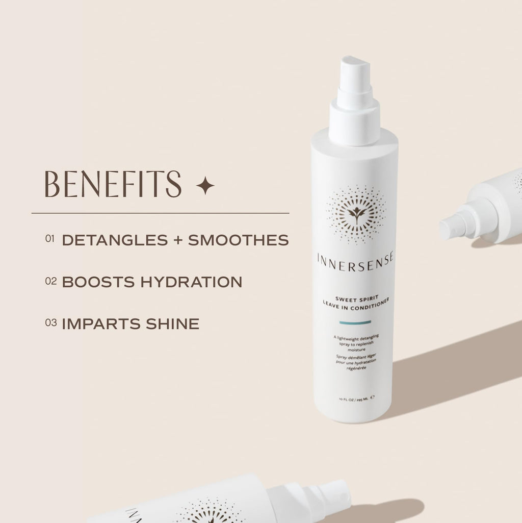 INNERSENSE Sweet Spirit Leave-In Conditioner | Lightweight Detangler & Hydration (2 Pack, 2 fl oz each)