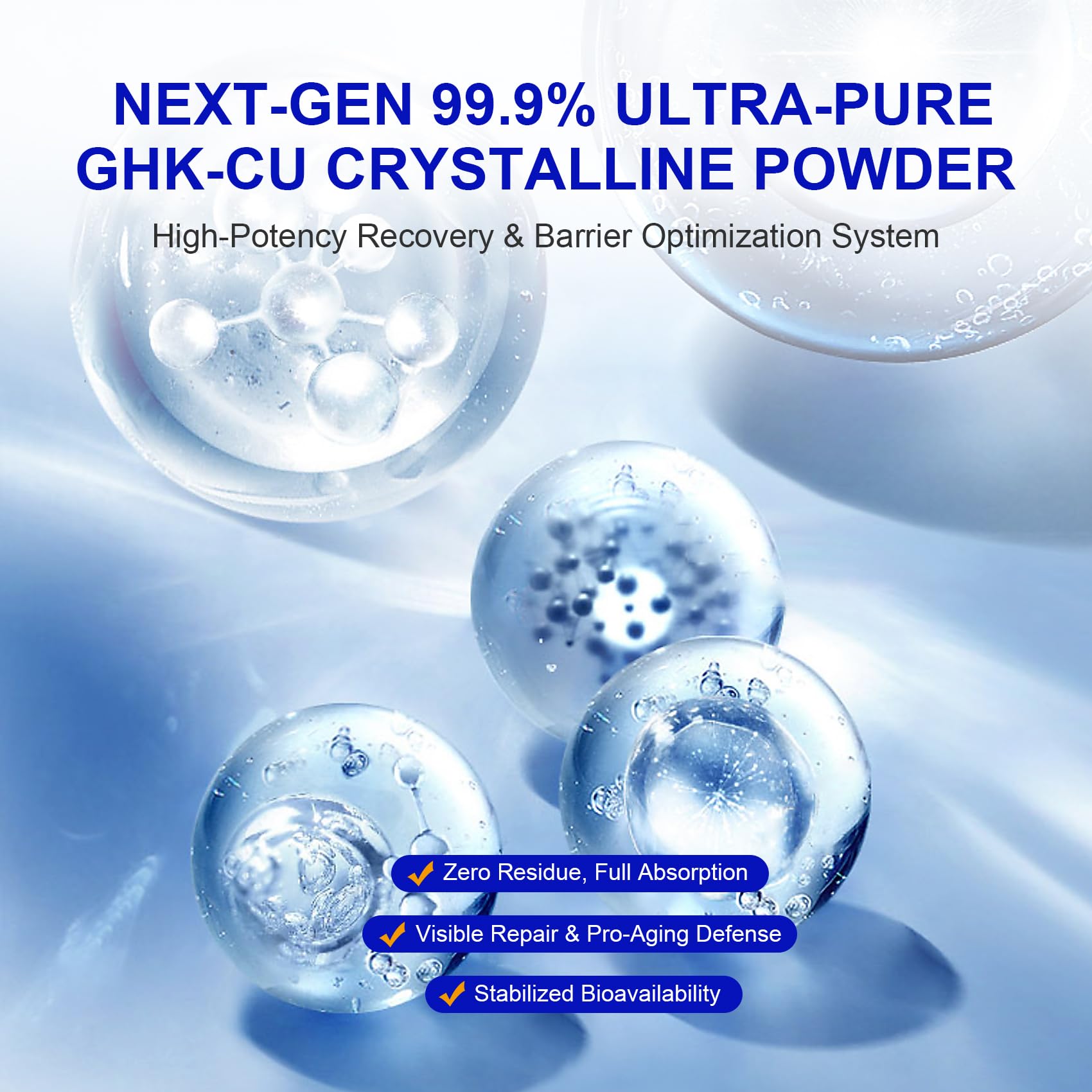 INNOCOSVATE GHK-Cu Copper Peptide Powder 99.9% Pure – Cosmetic Grade Ultra-Fine Crystals (1g)