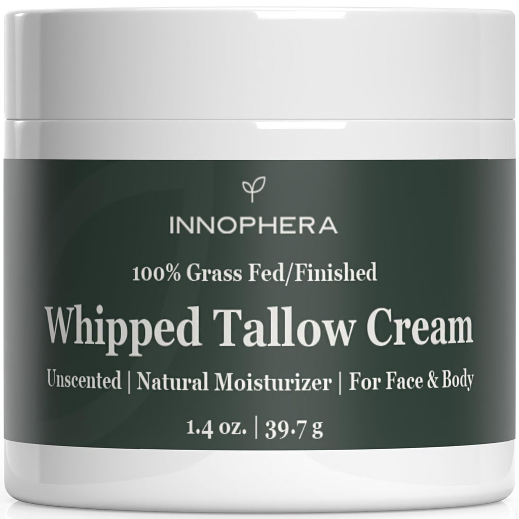 Innophera Whipped Beef Tallow Cream – 100% Natural, Grass-Fed, Unscented Moisturizer for Sensitive Skin