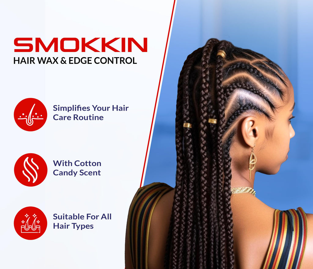INNOVATION SMOKKIN Strong Hold Hair Wax – Edge Control, Braids & Twists | Cotton Candy 5.09 fl oz