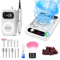 Innoworld Portable Electric Nail Drill Kit & Dust Collector – 45,000 RPM Nail Filer, 3,700 RPM Vacuum, 12 Bits & Accessories