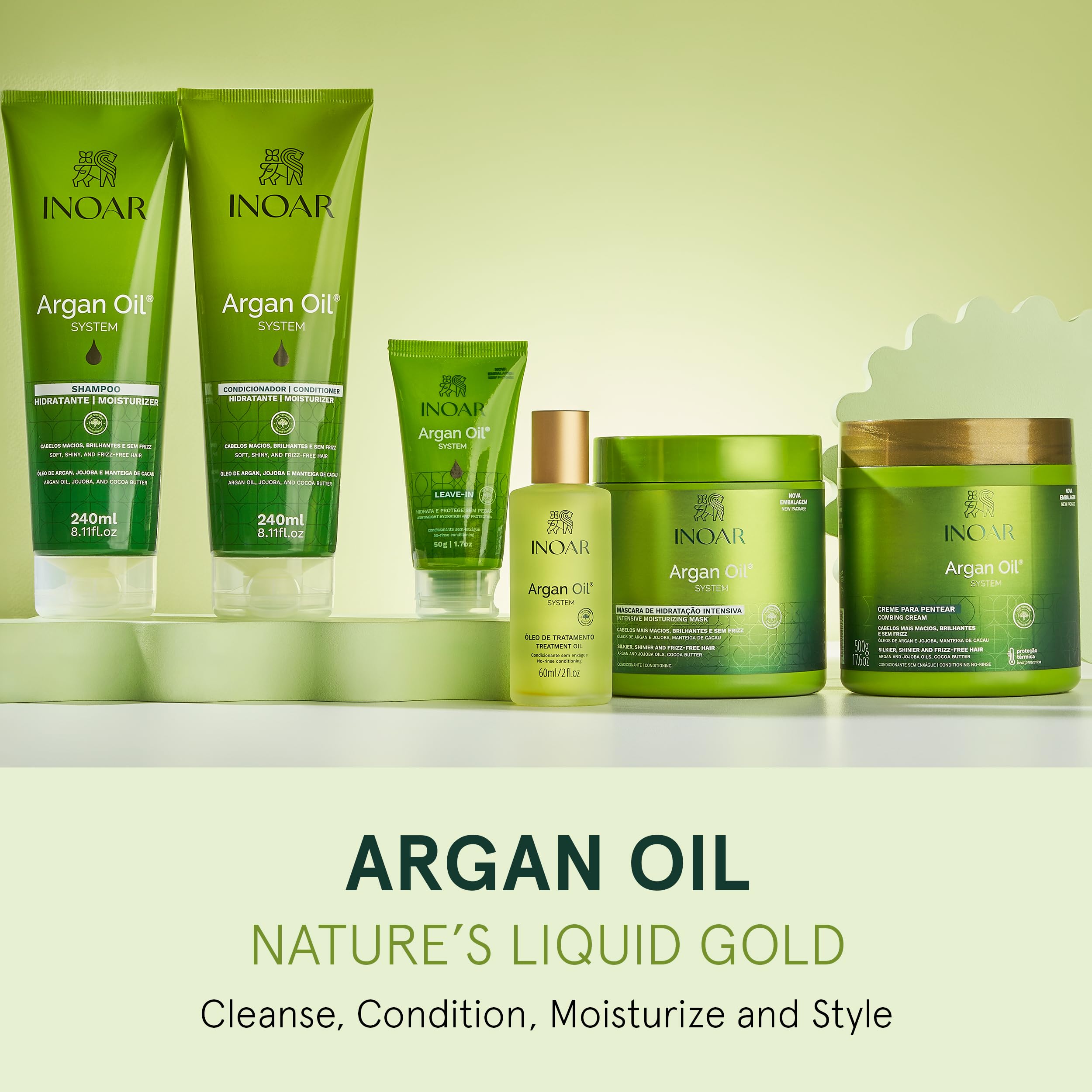 INOAR Argan Oil Hydrating Treatment – Smoothing & Thermal Protection (2 fl oz)