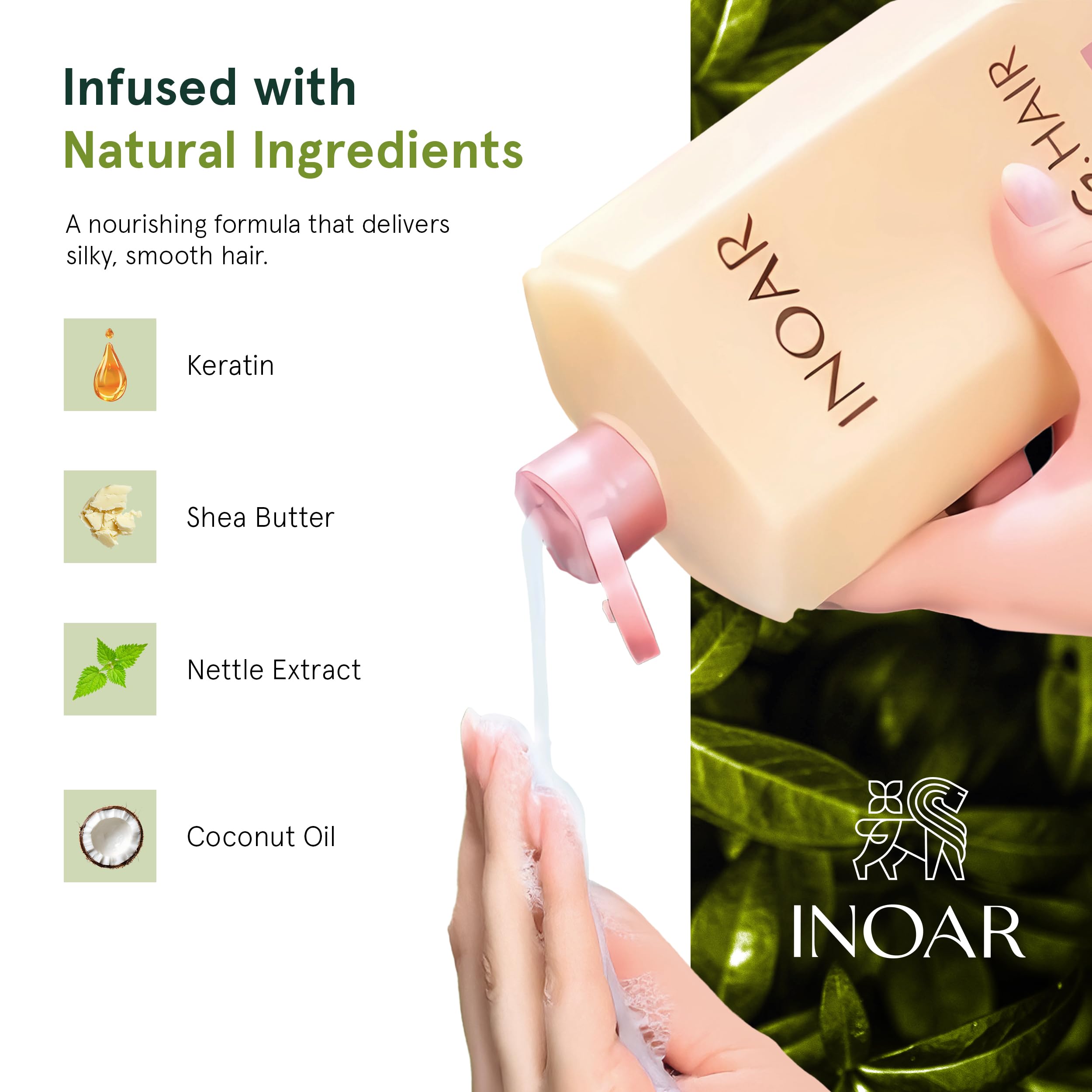 INOAR G.Hair Keratin Smoothing System Set — Deep Cleansing Shampoo, Smoothing Treatment & Finishing Mask (33.8 fl oz each)