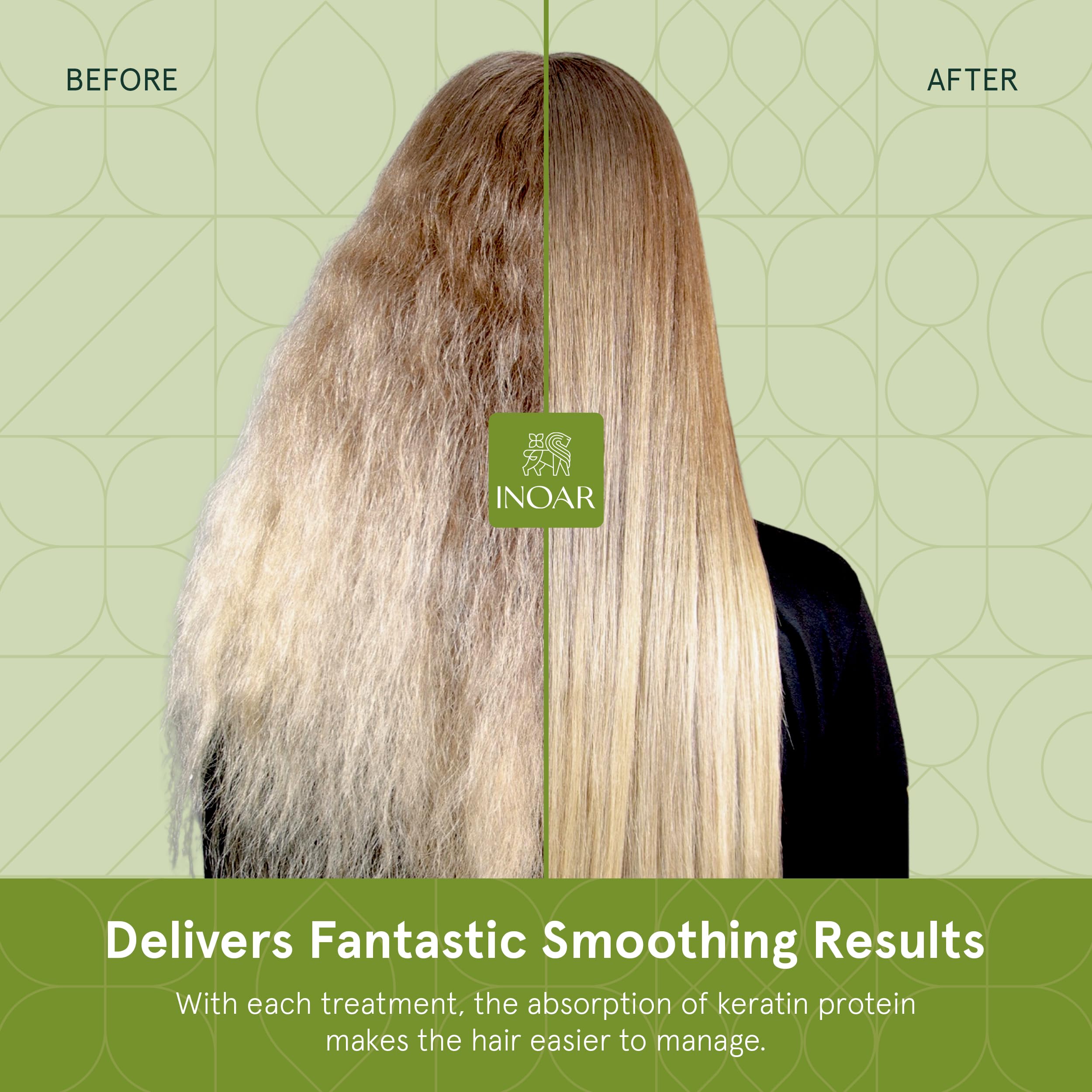 INOAR GHair Premium Keratin Step 2 — Intense Frizz Reduction & Hair Smoothing, 6.7 Fl Oz