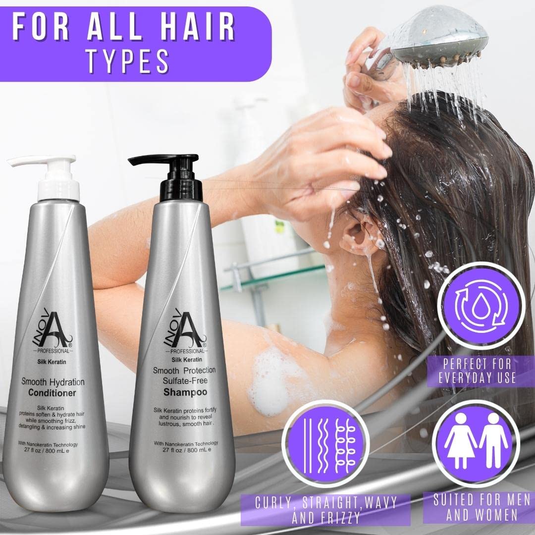 Inova Professional Silk Keratin - Smooth Protection Sulfate-Free Shampoo, 800 ml