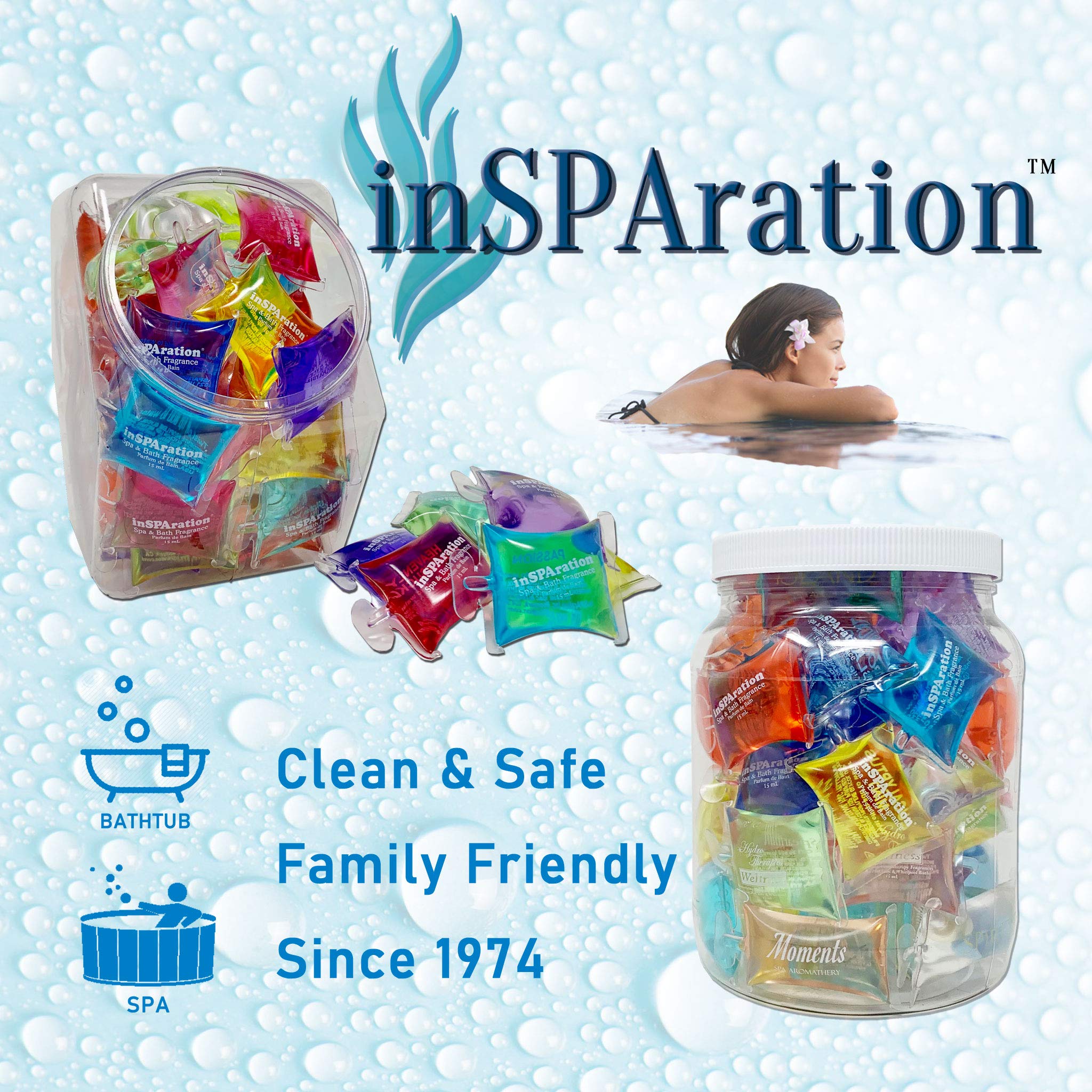 InSPAration 152 Hot Tub Spa & Bath Aromatherapy Fragrance Assortment – 50 Pillow Pack Collection