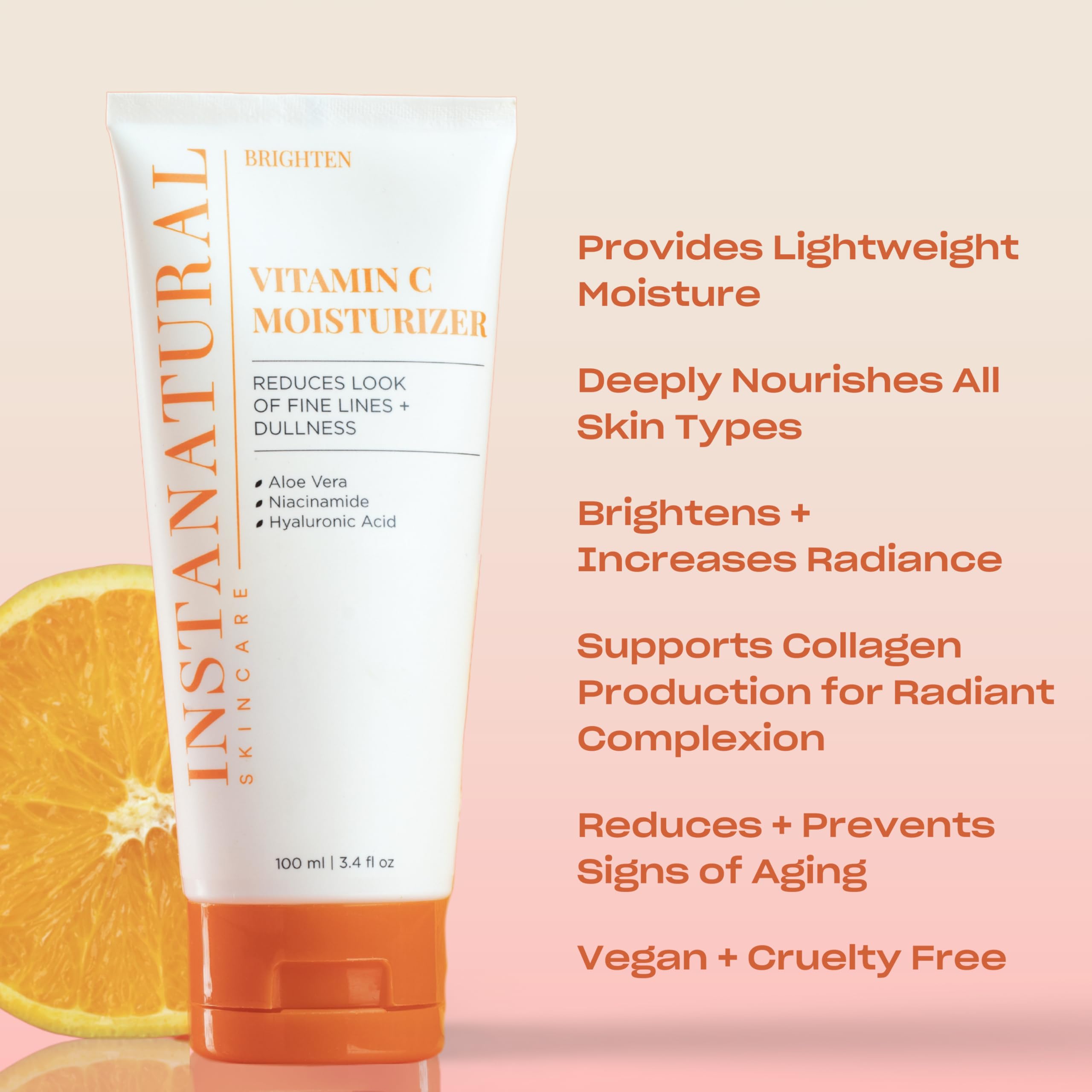 InstaNatural Vitamin C Moisturizer – Hydrating Face Cream to Reduce Fine Lines (3 x 3.4 oz)