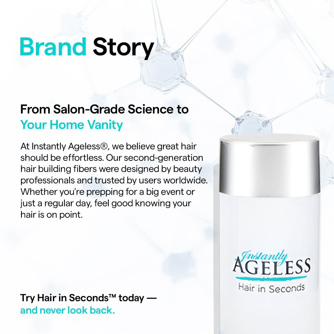 Instantly Ageless Hair in Seconds Hair Building Fibers – Fuller Look for Thinning Hair & Gray Coverage – 0.83 oz (23 g) – Grey