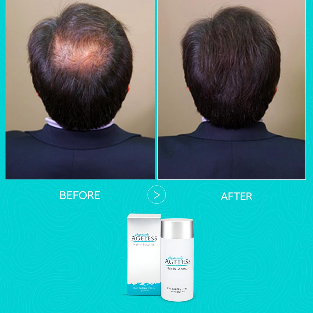Instantly Ageless Hair in Seconds Hair Building Fibers – Fuller Look for Thinning Hair & Gray Coverage – 0.83 oz (23 g) – Grey