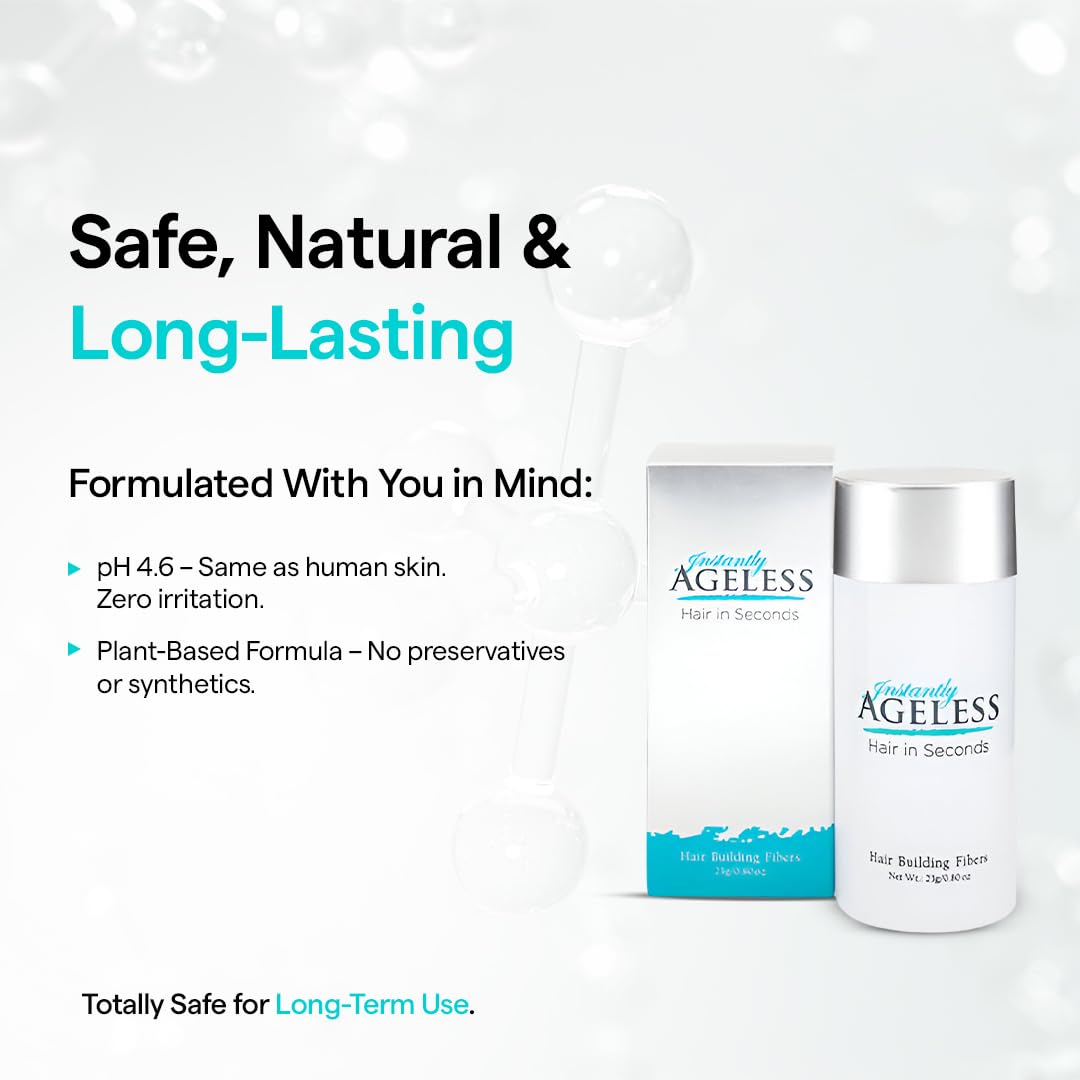 Instantly Ageless Hair in Seconds Hair Building Fibers – Fuller Look for Thinning Hair & Gray Coverage – 0.83 oz (23 g) – Grey