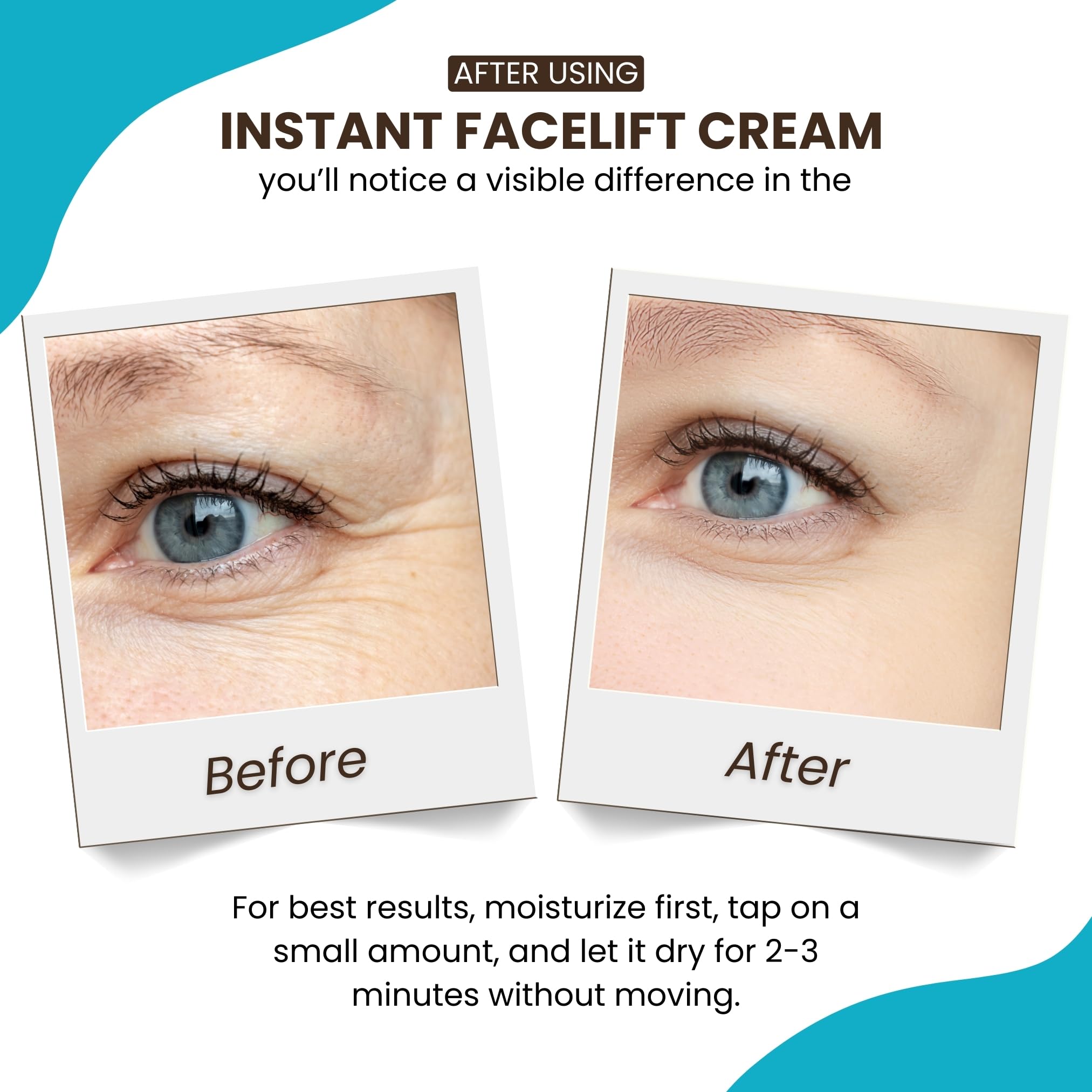 Instantly Ageless - Instant Face Lift Cream with Vitamin C | Eye Puffiness & Wrinkle Tightener (10 Vials)