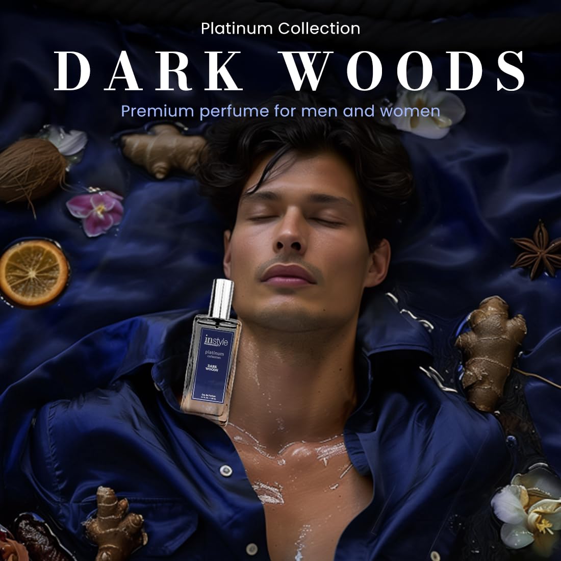InStyle Fragrances Platinum Collection Dark Woods – Unisex EDP, Clean & Vegan, 3.4 fl oz