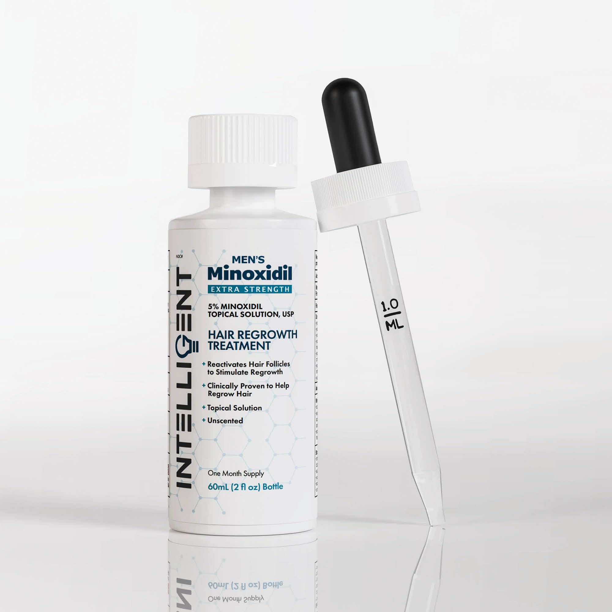 Intelligent Minoxidil | Fast-Drying, No-Grease 5% Topical Hair Regrowth for Men | 2 fl oz