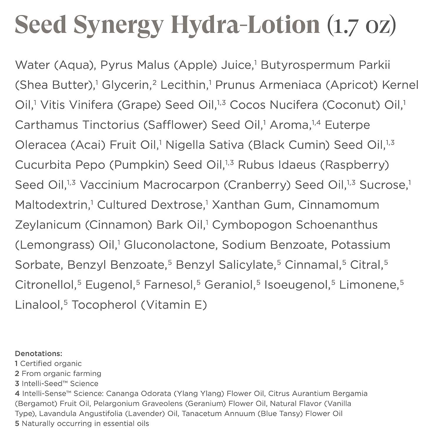 Intelligent Nutrients Seed Synergy Hydra-Lotion — Daily Moisturizer for Dry to Oily Skin (1.7 oz)