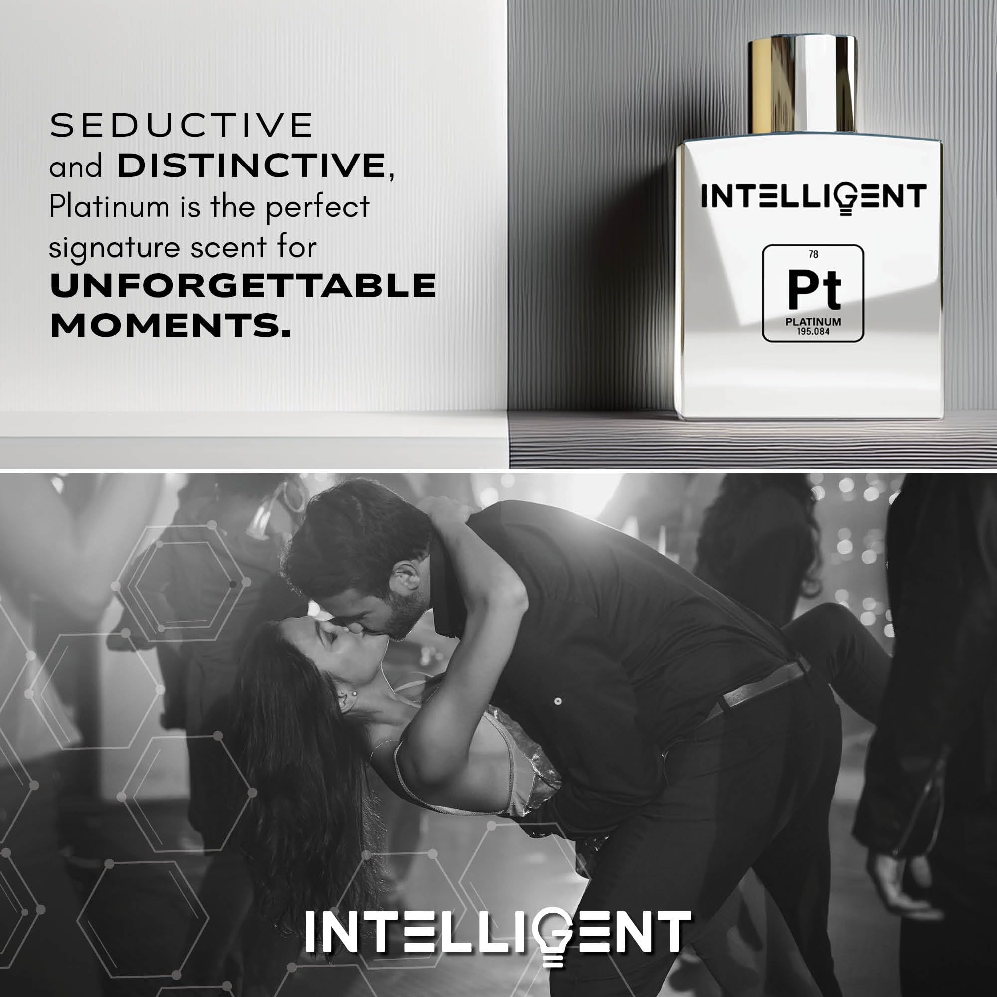 Intelligent Platinum Eau de Parfum for Men | Intelligent Shop – Sweet, Seductive & Striking | 3.4 Fl Oz (100 mL)