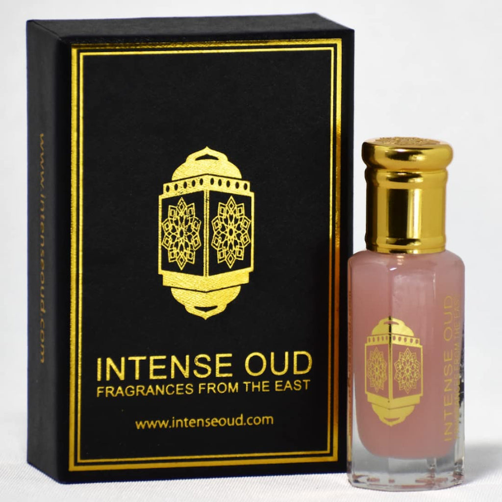 INTENSE OUD Pink Musk Arabian Perfume Oil – Alcohol-Free 12ml, Violet & Vanilla Notes, Black Gift Box
